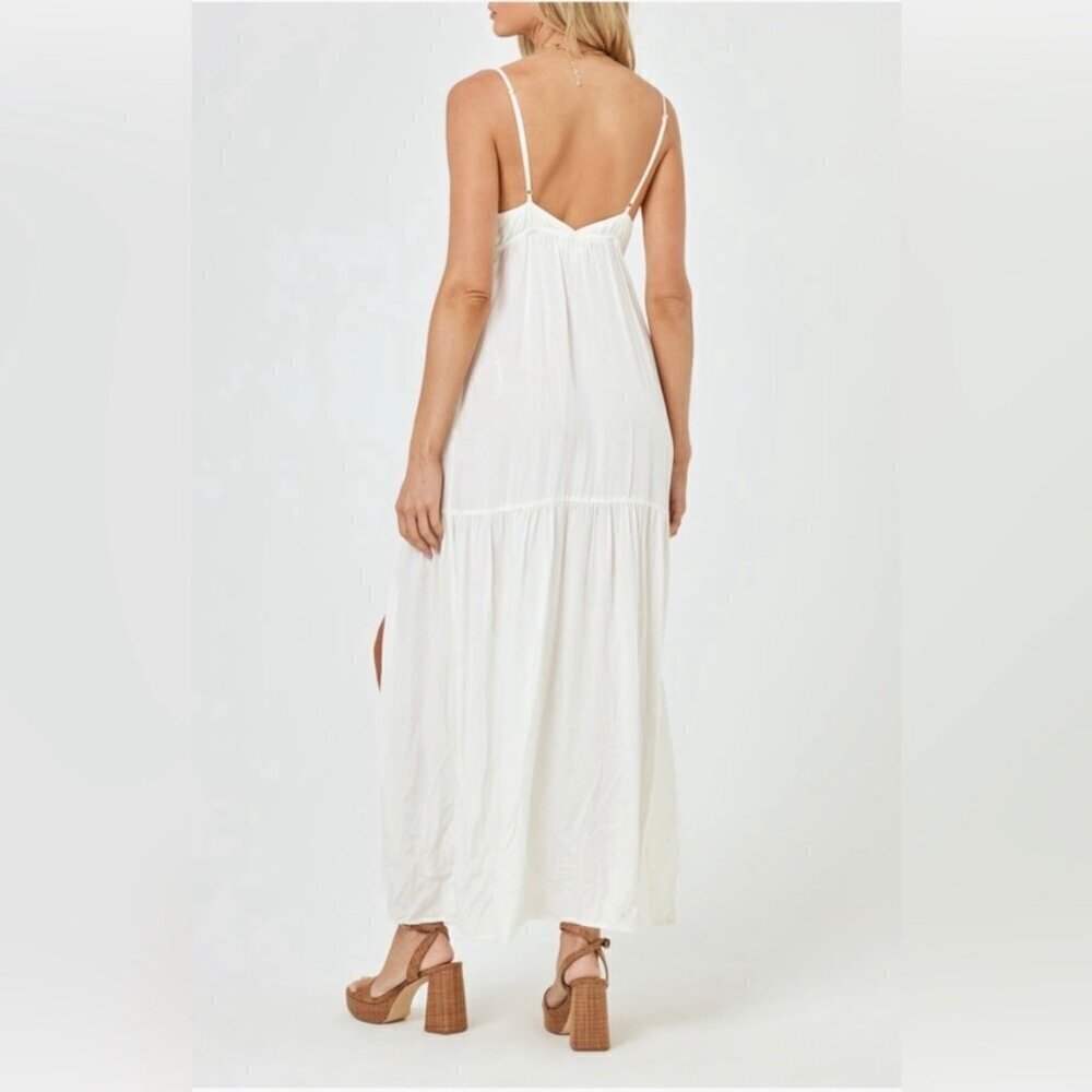 L*Space Medium Maxi Dress Bow White Beach Wedding Summer - Picture 2 of 9